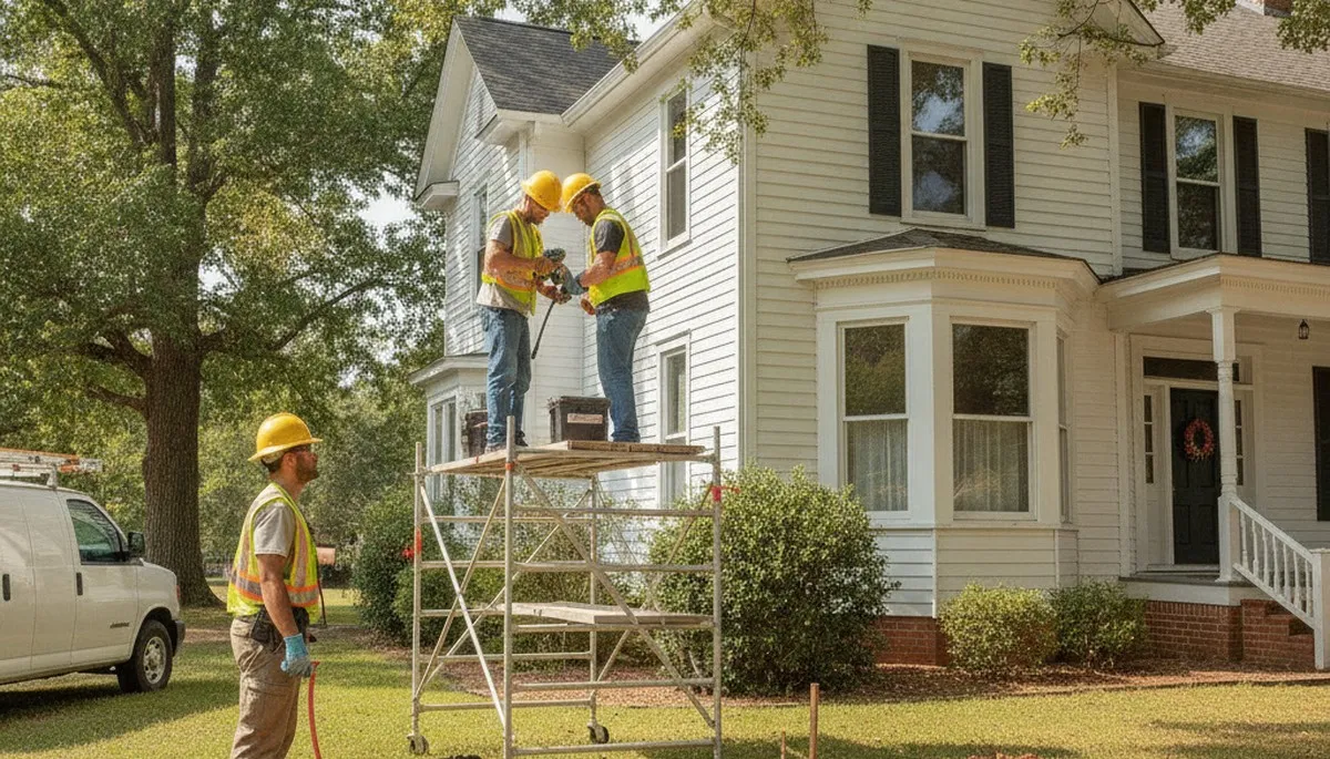 Plumber repairing a pipe in Wilmington, NC for residential plumbing repair service
