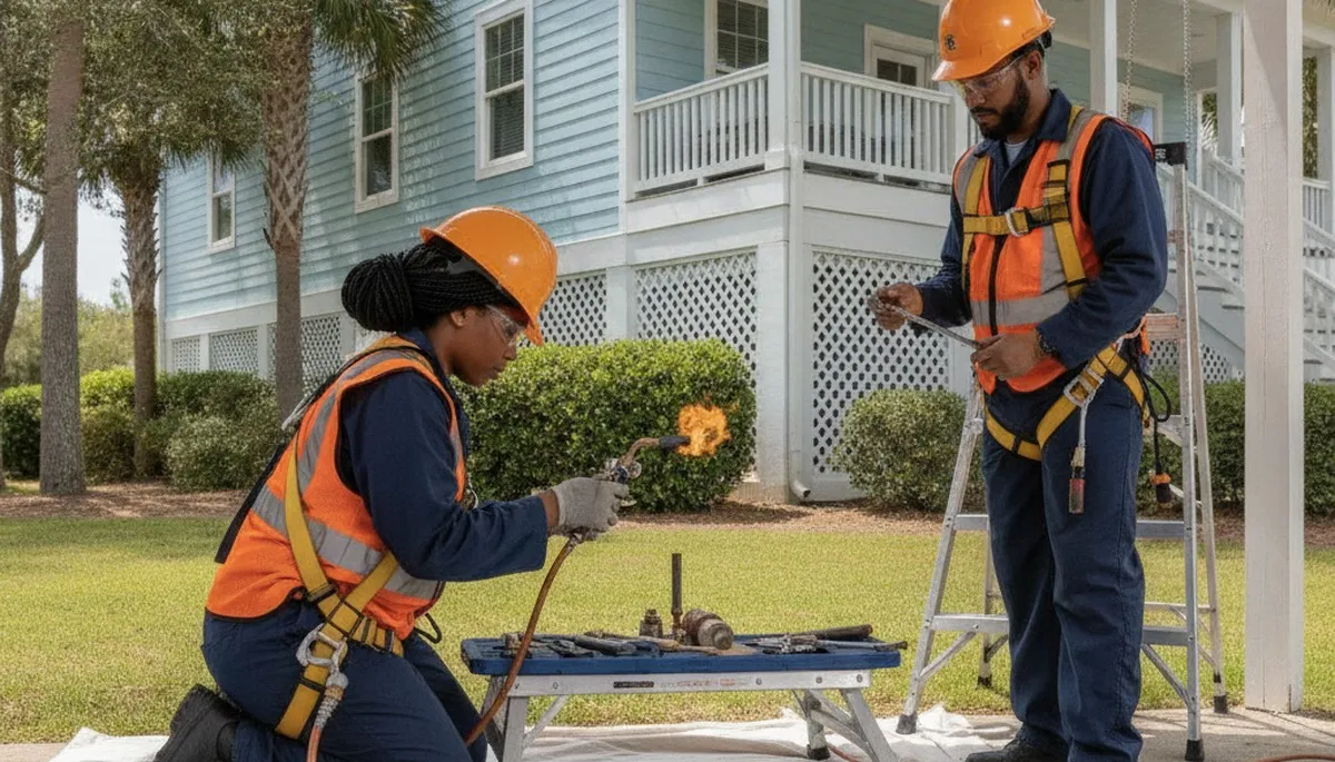 Wilmington, NC plumber repairing a plumbing issue for a local residential service call
